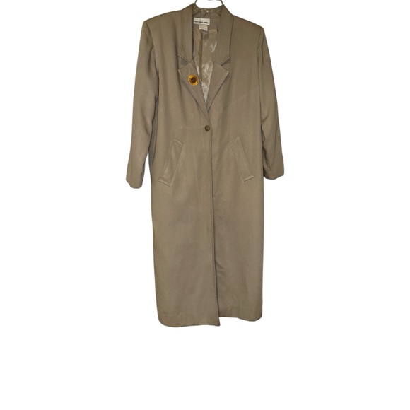 David Benjamin Jackets & Blazers - David Benjamin unique size 6 Women's Tan Long Coat with a sunflower & butterfly